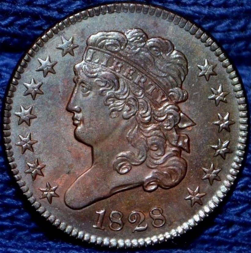 1828-Half-Cent-13-Stars